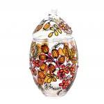 Hand Painted Glass Jar With Lid, Gooseberries,..
