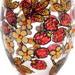 Hand Painted Glass Jar With Lid, Raspberries,..