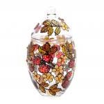 Hand Painted Glass Jar With Lid, Raspberries,..