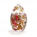 Hand Painted Glass Jar With Lid, Rowan Berries,..