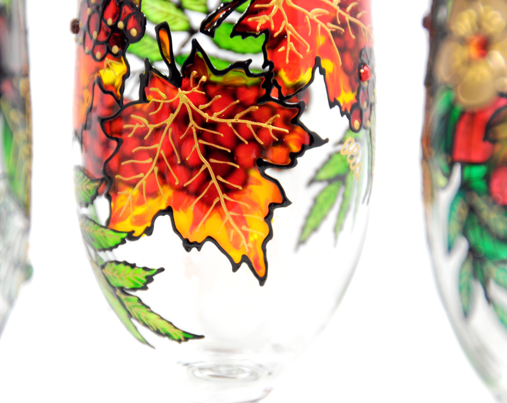 Hand Painted Glass, Autumn, Seasonal Collection